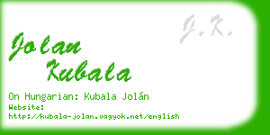 jolan kubala business card